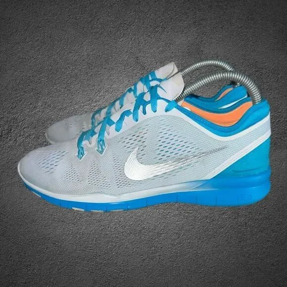 Nike Free 5.0 TR Fit 5 Women’s Size 8 Shoe White Blue Lagoon Running Sneaker - Picture 3 of 9